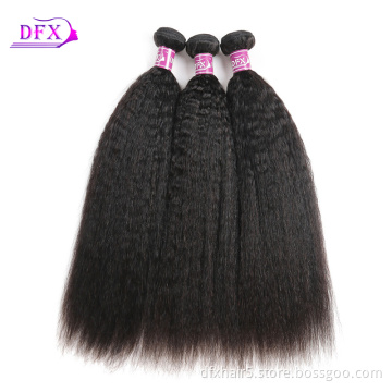 Human Hair Bundle Kinky Straight Human Hair Bundles Hair Extensions Natural Color 8-30 inch Hair Weave Brazilian Hair